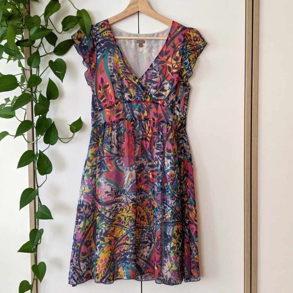 100% Silk Floral Dress (Nordstrom Halogen, XS)